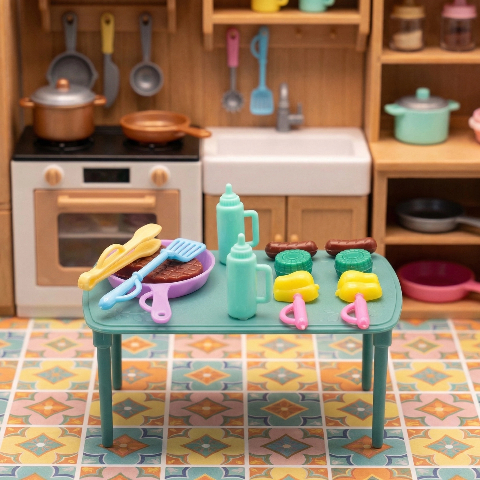Doll Outdoor BBQ Picnic Playse - Kids Outdoor Play Table ulasan dan harga