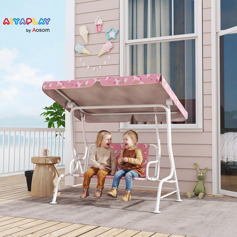 Kids Patio Swing, 2Seater Outd - Kids Unicorn Outdoor Chair ulasan dan harga
