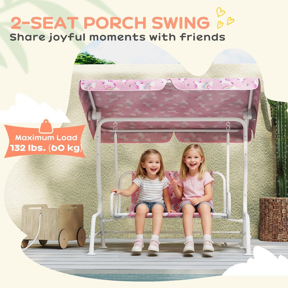 Kids Patio Swing, 2Seater Outd - Kids Unicorn Outdoor Chair ulasan dan harga