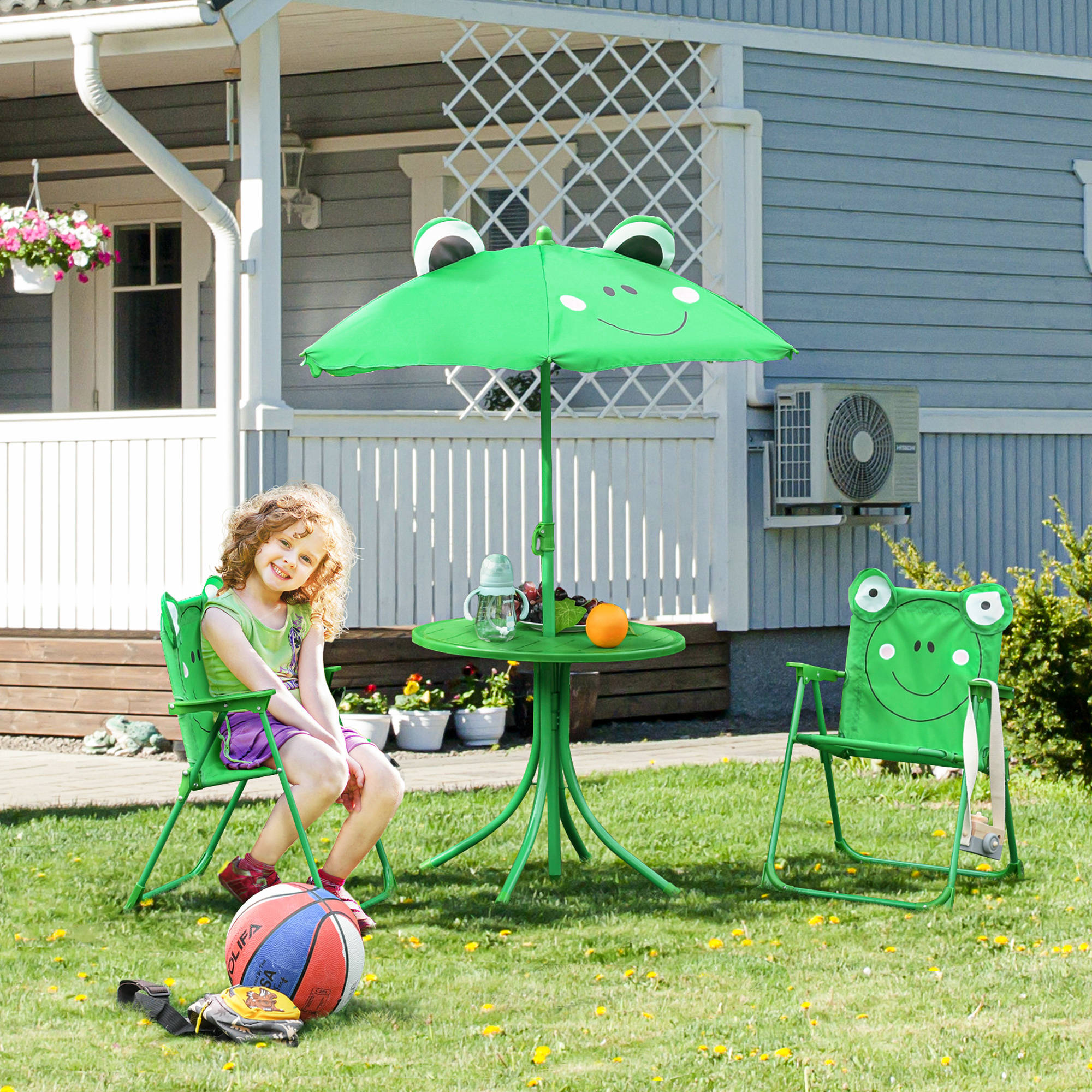 Fun Portable Kids Folding Tabl - Kids Outdoor Table And Chairs With Umbrella ulasan dan harga