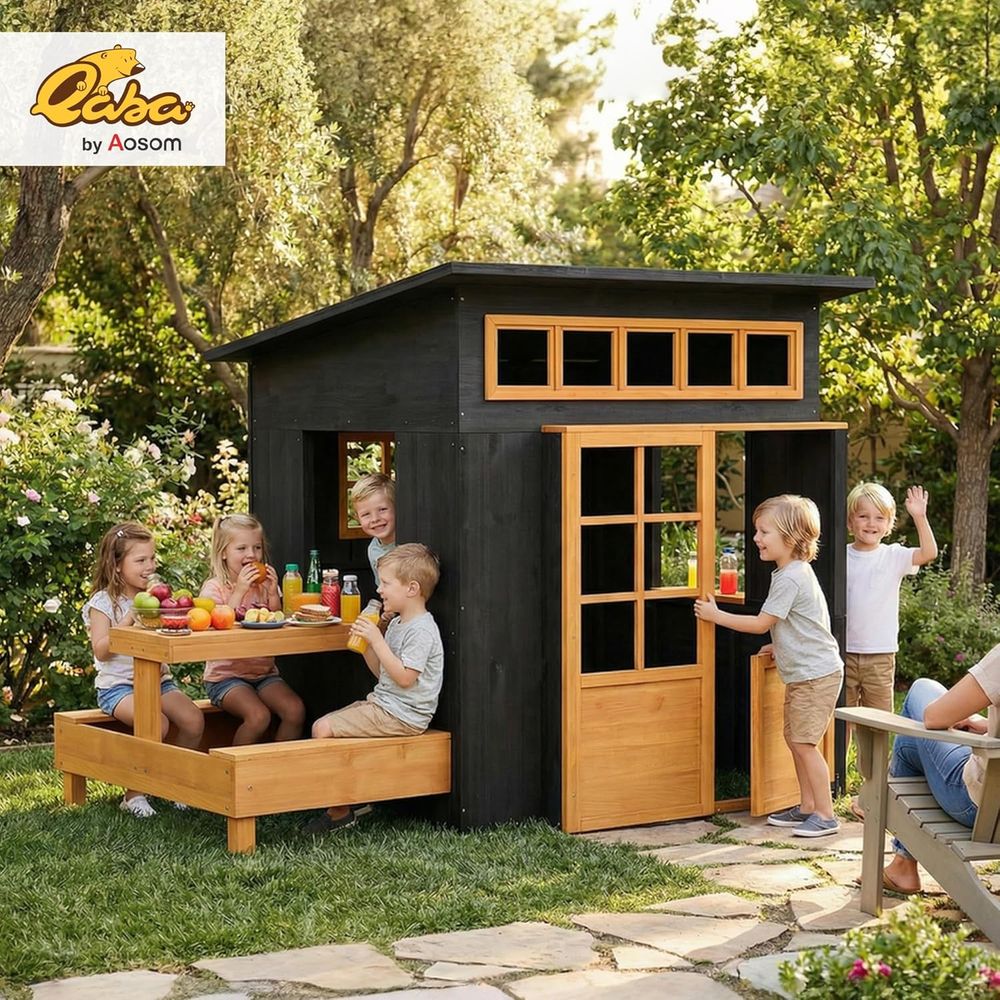 Qaba Kids Outdoor Playhouse, i - Qaba Kids Outdoor Playhouse ulasan dan harga