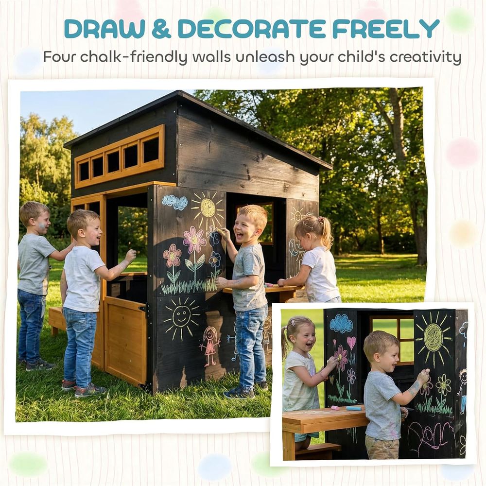 Qaba Kids Outdoor Playhouse, i - Qaba Kids Outdoor Playhouse ulasan dan harga
