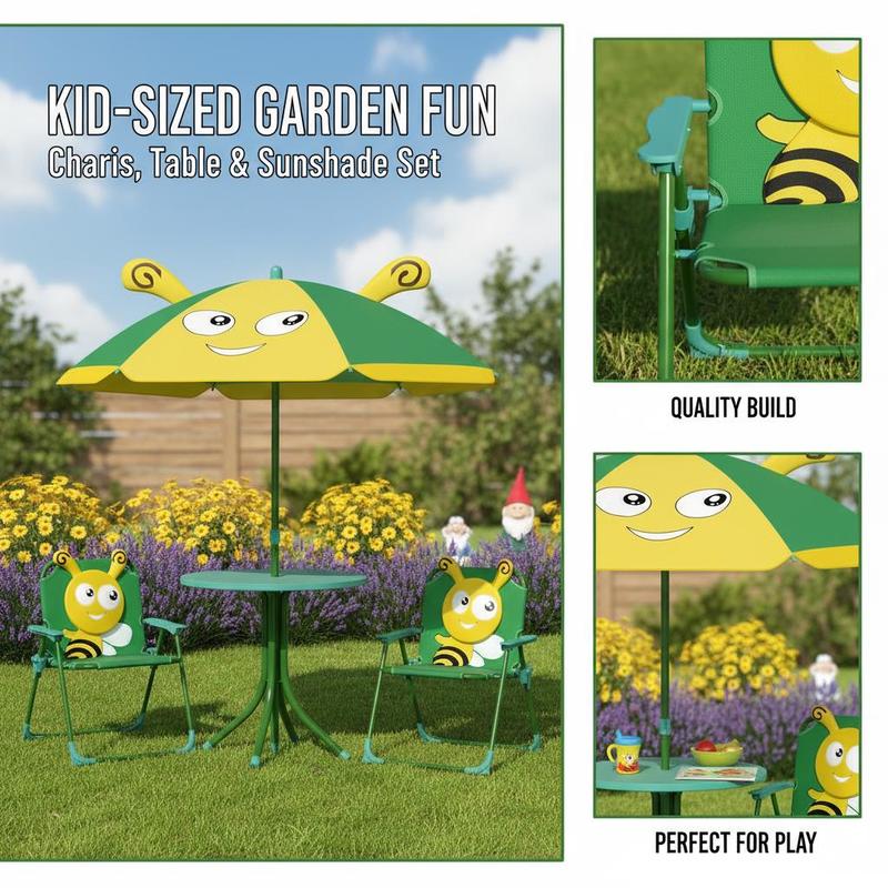 Outdoor Kids Garden Furniture  - Kids Outdoor Table And Chairs With Umbrella ulasan dan harga