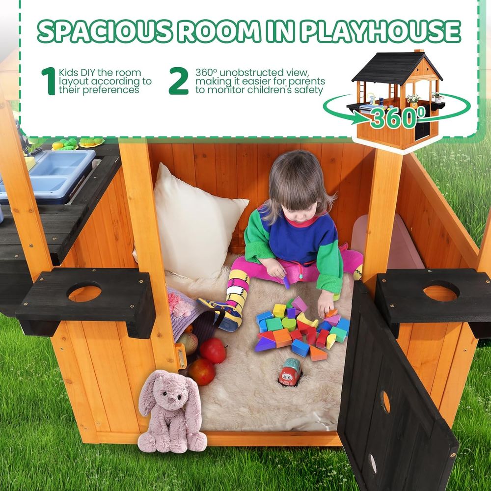 MOR Kids Outdoor Playhouse wit - Kids Outdoor Wooden Table ulasan dan harga