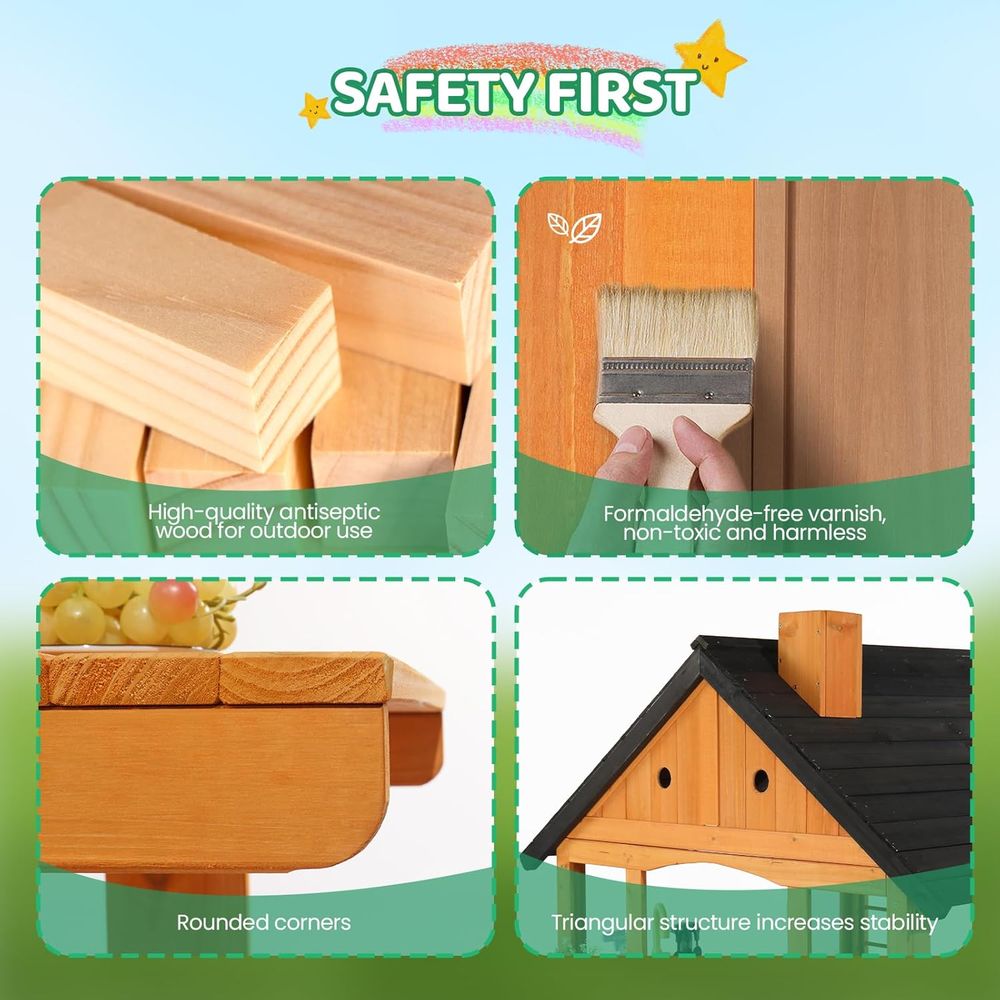 MOR Kids Outdoor Playhouse wit - Kids Outdoor Wooden Table ulasan dan harga