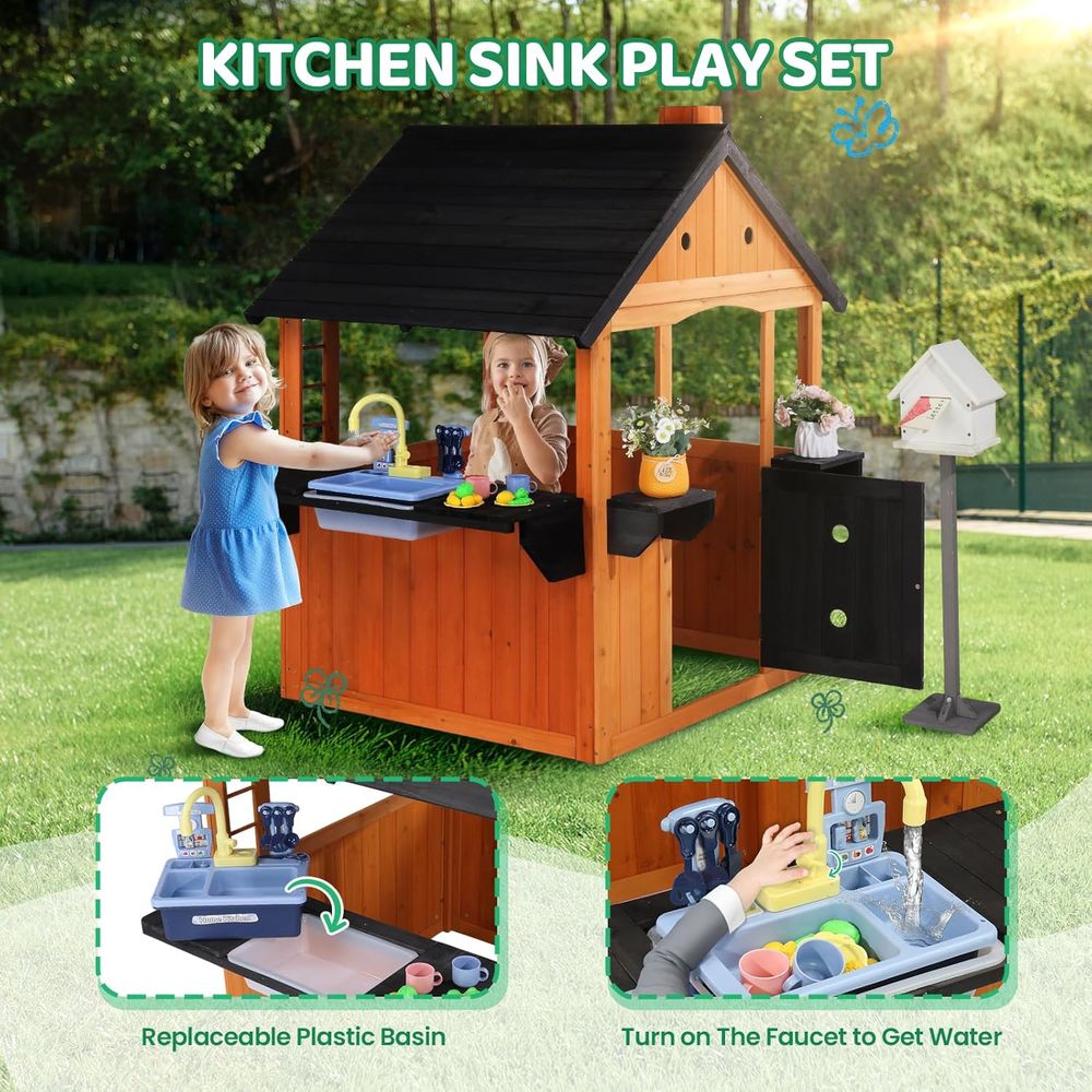 MOR Kids Outdoor Playhouse wit - Kids Outdoor Wooden Table ulasan dan harga