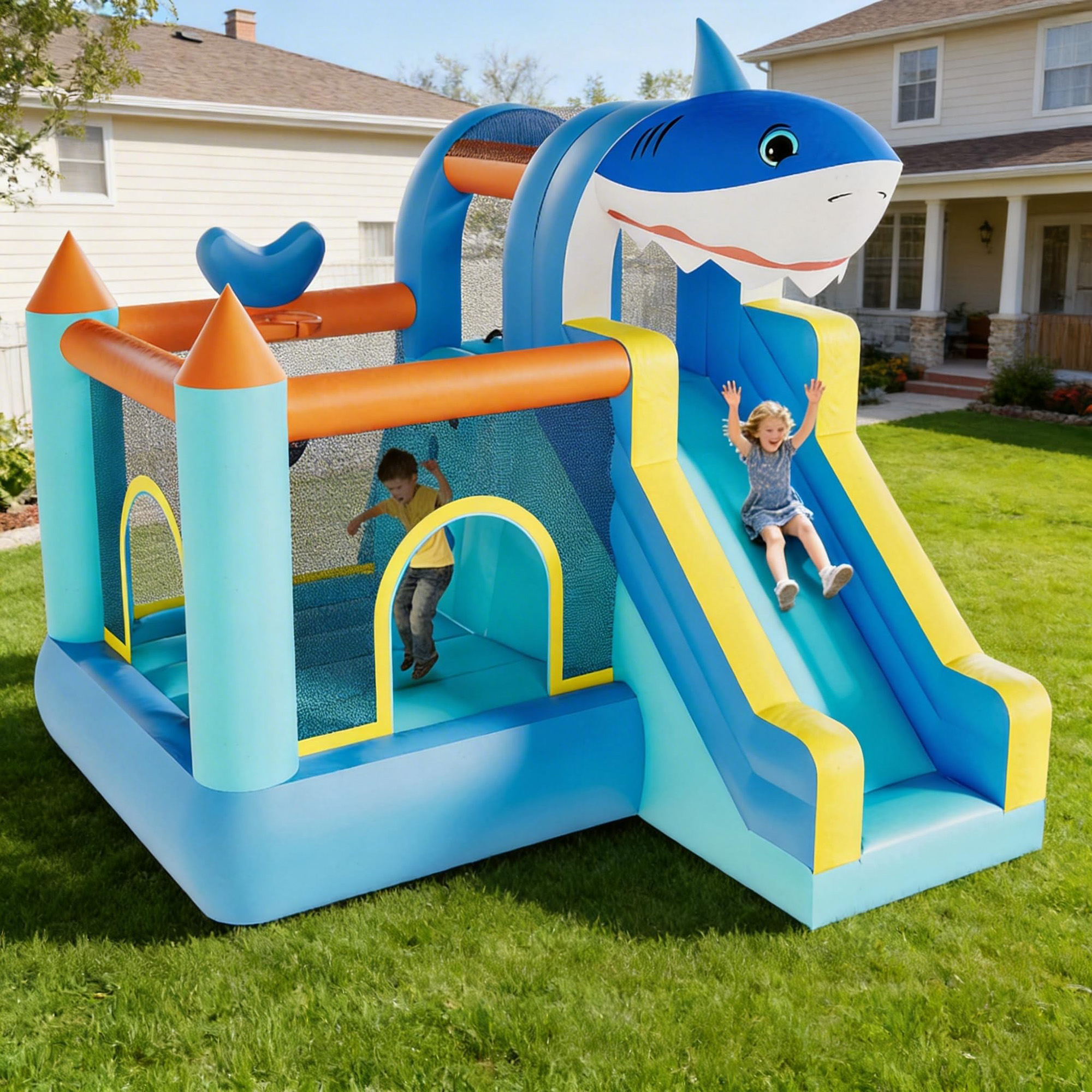 Inflatable Bounce House With S - Kids Outdoor Bounce House ulasan dan harga