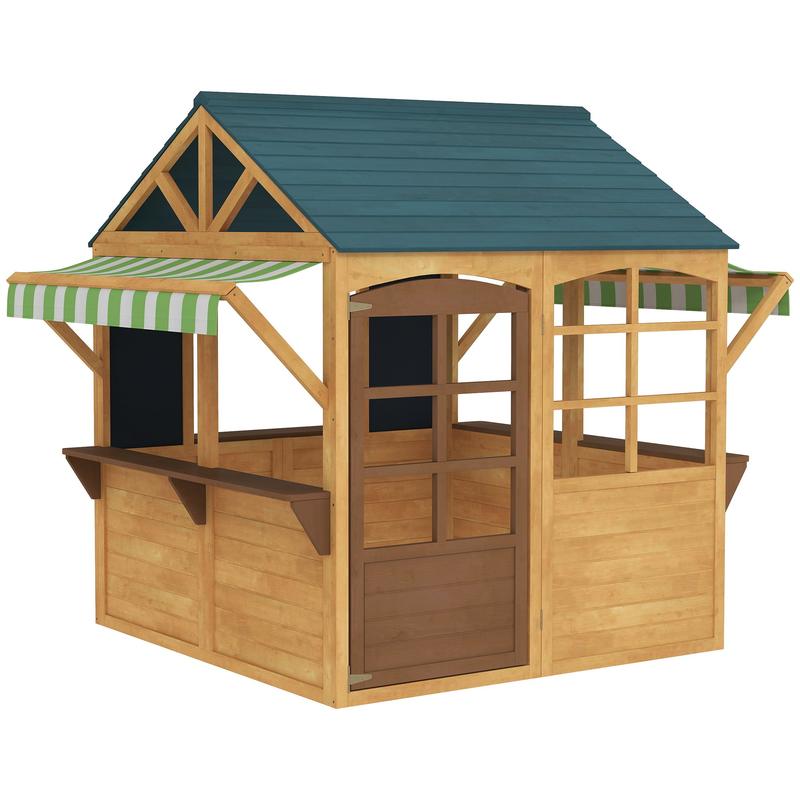 Qaba Wooden Outdoor Playhouse, - Qaba Kids Outdoor Playhouse ulasan dan harga