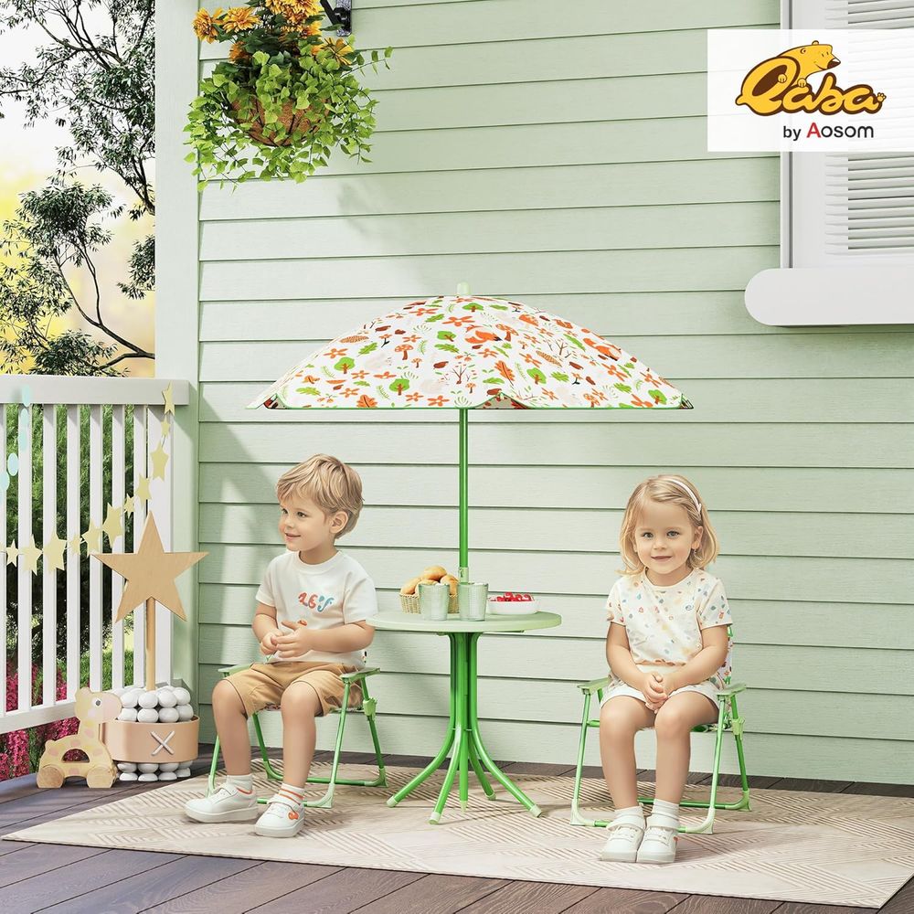 Green Outdoor Kids Picnic Tabl - Kids Outdoor Table And Chairs With Umbrella ulasan dan harga