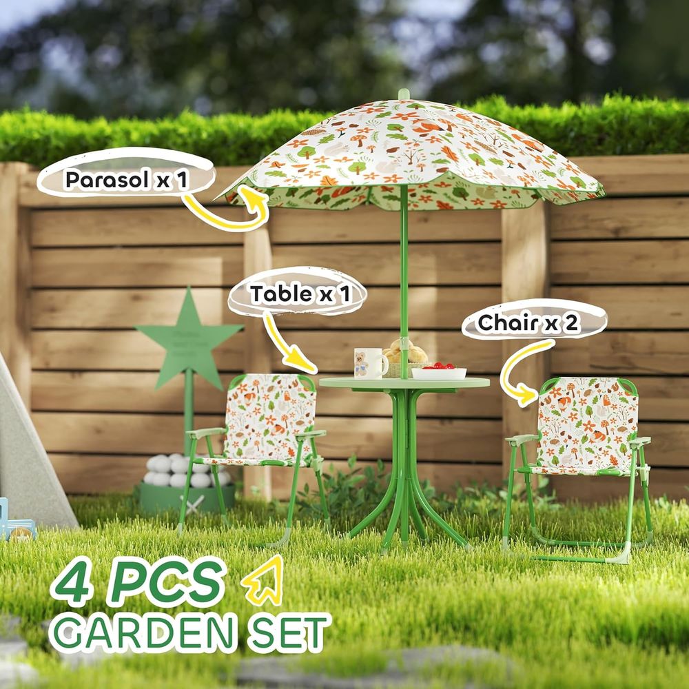Green Outdoor Kids Picnic Tabl - Kids Outdoor Table And Chairs With Umbrella ulasan dan harga
