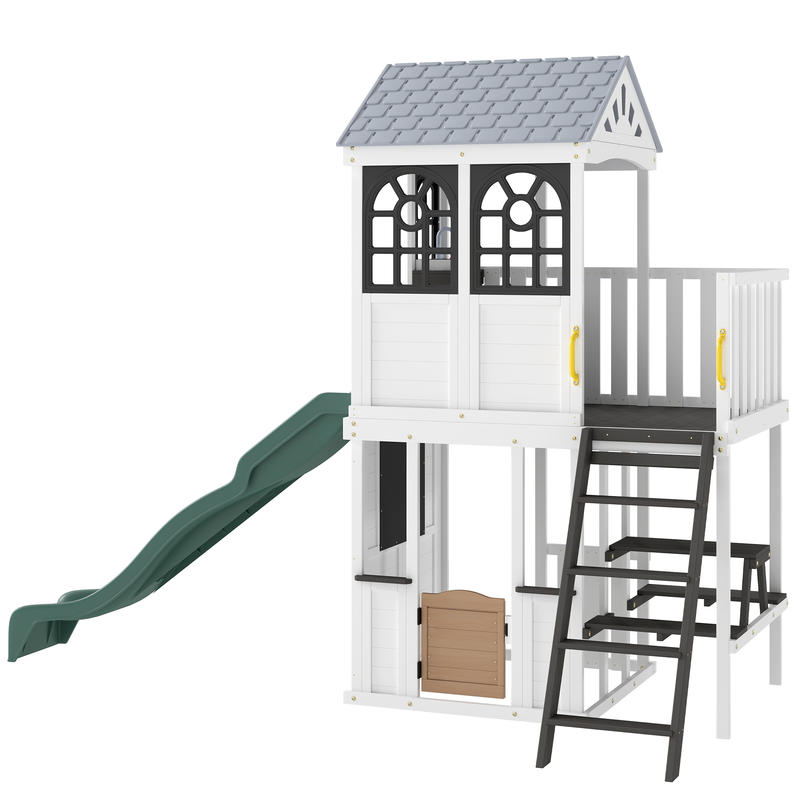 Qaba Two-Story Outdoor Playhou - Qaba Kids Outdoor Playhouse ulasan dan harga